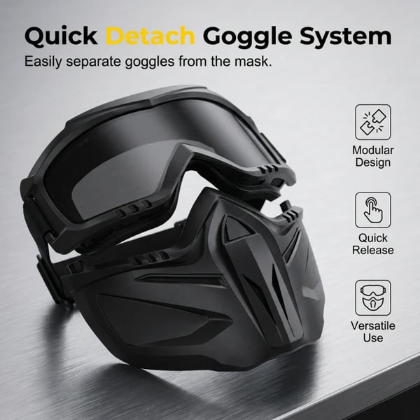 Detachable Full - Face Riding Mask for Windy Roads
