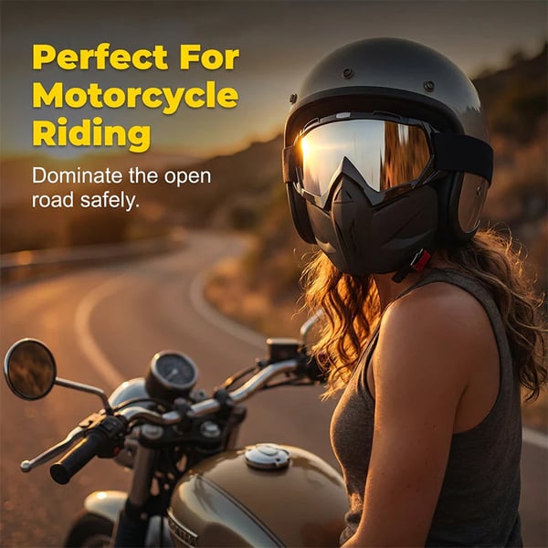 Detachable Full - Face Riding Mask for Windy Roads