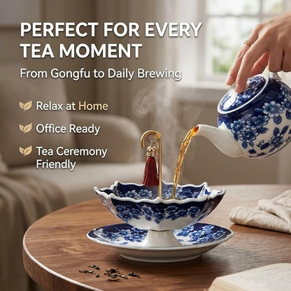 Blue & White Porcelain Umbrella Tea Infuser – A Beautiful Gift for Tea Lovers 🎁 🍵
