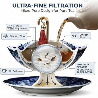 Blue & White Porcelain Umbrella Tea Infuser – A Beautiful Gift for Tea Lovers 🎁 🍵