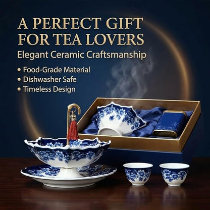 Blue & White Porcelain Umbrella Tea Infuser – A Beautiful Gift for Tea Lovers 🎁 🍵