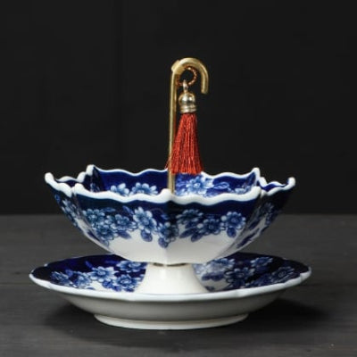Blue & White Porcelain Umbrella Tea Infuser – A Beautiful Gift for Tea Lovers 🎁 🍵