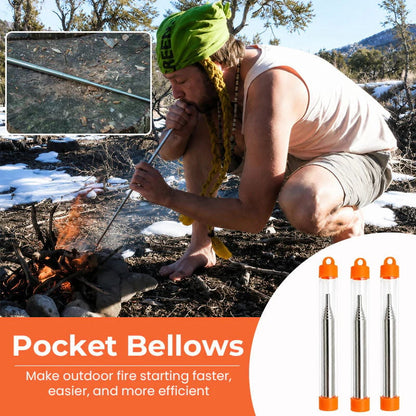 🔥 Pocket Bellows – Collapsible Fire Blower for Camping, Hiking & BBQ