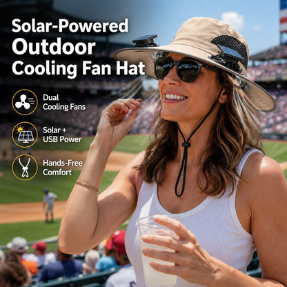 Solar Fan Hat ☀️ — Stay Cool for Yard Work, Fishing & Summer Heat