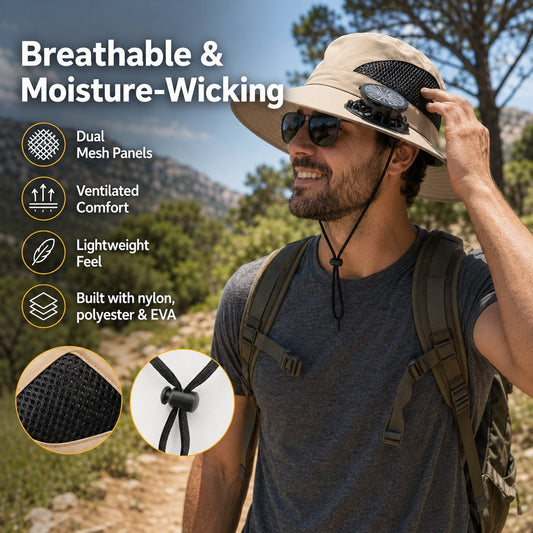Solar Fan Hat ☀️ — Stay Cool for Yard Work, Fishing & Summer Heat