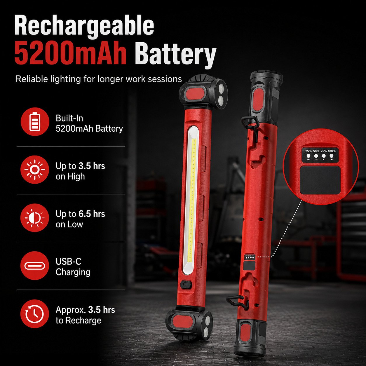 🔥 49% OFF Father’s Day Deal｜3000LM Rechargeable Magnetic Work Light
