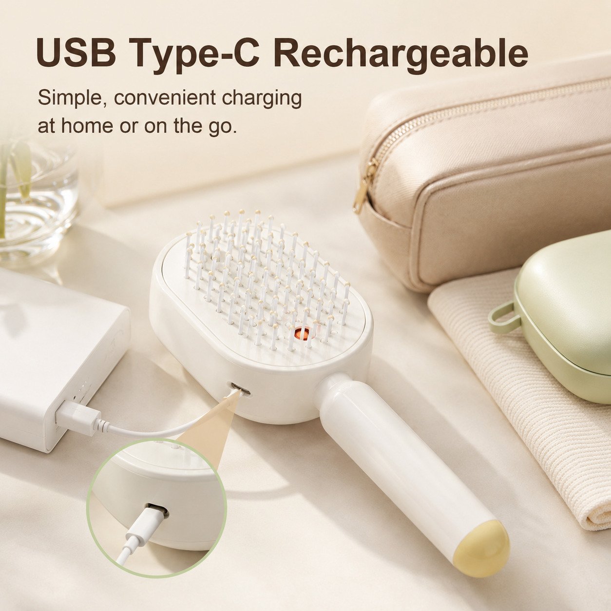 3-in-1 Mist Hair Brush ✨ — Spray, Massage & Self-Clean