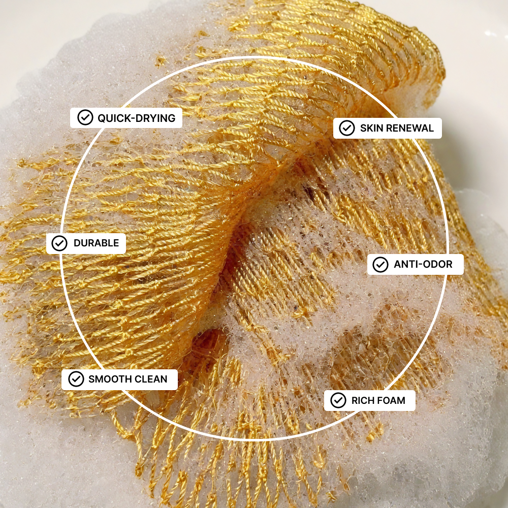 🛁 Exfoliating Bath Net – Easy Back Scrubbing & Smoother Skin