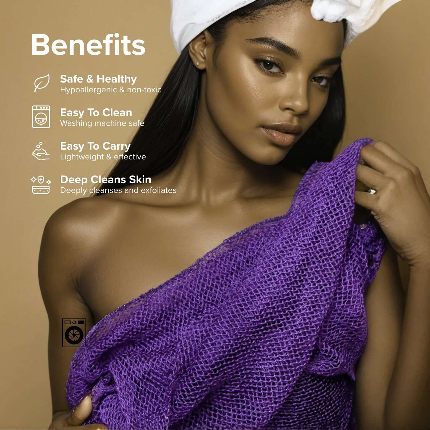 🛁 Exfoliating Bath Net – Easy Back Scrubbing & Smoother Skin