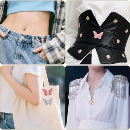 🔥8Pcs Butterfly Pants Waist Tightener — Make Loose Jeans Look Cute 🦋