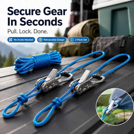 Heavy-Duty No-Knot Rope Tensioner Kit 🏕️ | A Smarter Upgrade from Flimsy Cord Locks