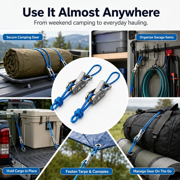 No-Knot Rope Tensioner Kit 🏕️ | Pull, Lock & Secure