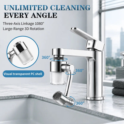 Swivel Faucet Aerator Filter Set – 2-Mode Anti-Splash Sink Sprayer with 5 Replacement Filters