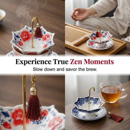 ☂️ Porcelain Umbrella Tea Infuser Set – Brew Loose Tea Beautifully