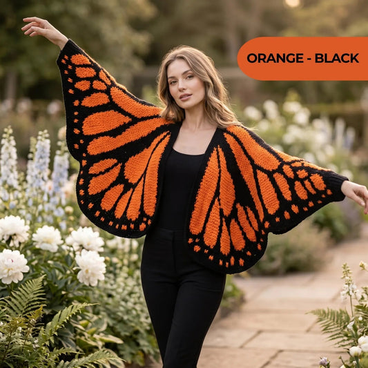 Monarch Butterfly Cardigan – Handcrafted Statement Piece 🦋