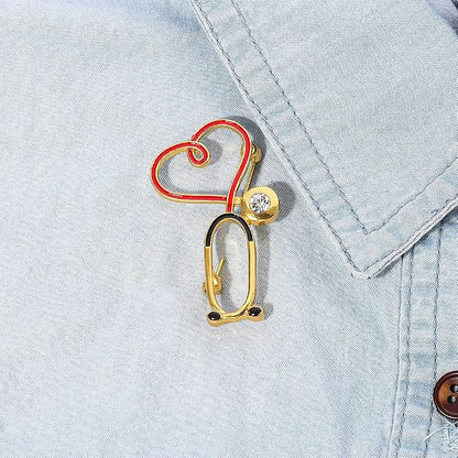 🩺 4-Piece Medical Stethoscope Brooch Pin Set – A Meaningful Gift for Healthcare Heroes ❤️