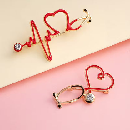 🩺 4-Piece Medical Stethoscope Brooch Pin Set – A Meaningful Gift for Healthcare Heroes ❤️