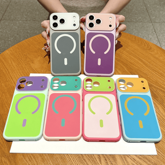 🎨 Dopamine Color-Block Magnetic iPhone Case – Bold Style, Everyday Protection ✨