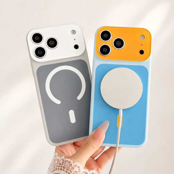 🎨 Dopamine Color-Block Magnetic iPhone Case – Bold Style, Everyday Protection ✨