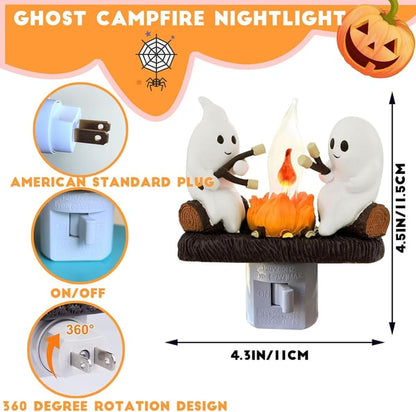 Ghost Campfire Night Light — Funny Halloween Nightlight Indoor Decorations👻✨