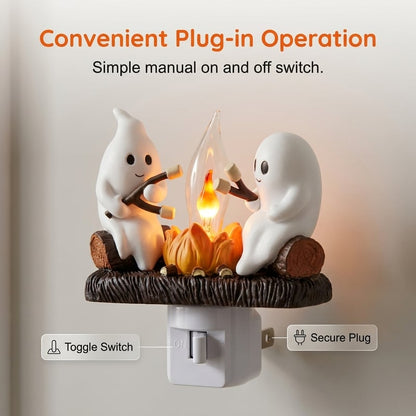 Ghost Campfire Night Light — Funny Halloween Nightlight Indoor Decorations👻✨