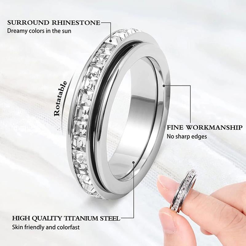 💍 Rotating Crystal Ring, Relieves Anxiety, Symbolizes Vows & Luck（🔥 49% OFF）