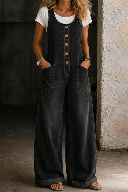 🤠👖Vintage Loose Wide Leg Denim Bib Overalls for Women(📦Buy 2 Free Shipping)