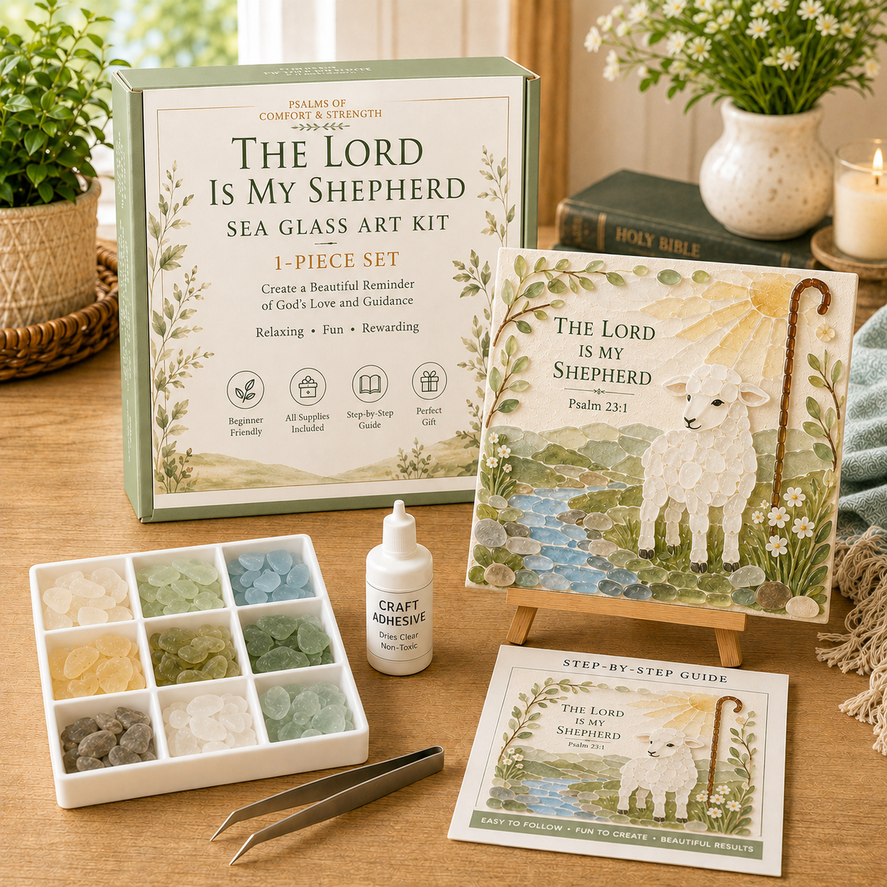 ✝️ Psalms of Comfort & Strength Sea Glass Art Kit 🎁 Buy 2 Get 1 FREE — Add Any 3 Pcs To Cart🎉