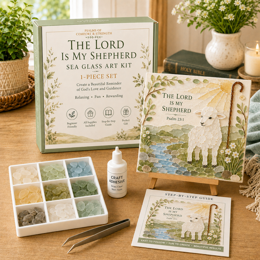 ✝️ Psalms of Comfort & Strength Sea Glass Art Kit 🎁 Buy 2 Get 1 FREE — Add Any 3 Pcs To Cart🎉