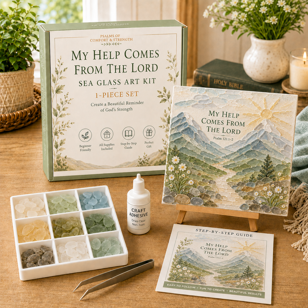 ✝️ Psalms of Comfort & Strength Sea Glass Art Kit 🎁 Buy 2 Get 1 FREE — Add Any 3 Pcs To Cart🎉