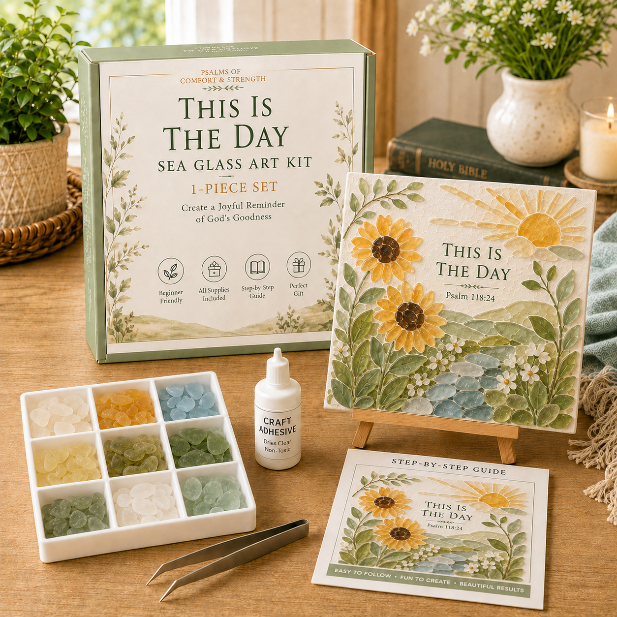 ✝️ Psalms of Comfort & Strength Sea Glass Art Kit 🎁 Buy 2 Get 1 FREE — Add Any 3 Pcs To Cart🎉