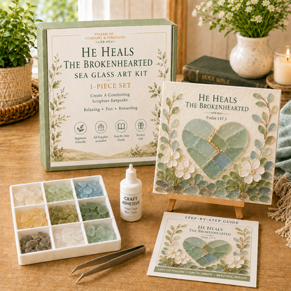 ✝️ Psalms of Comfort & Strength Sea Glass Art Kit 🎁 Buy 2 Get 1 FREE — Add Any 3 Pcs To Cart🎉