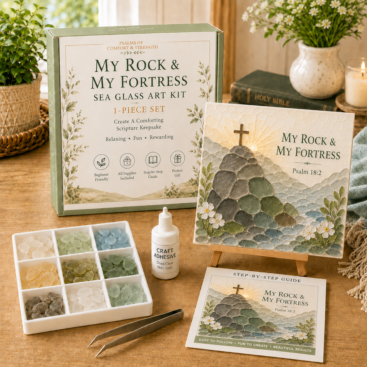 ✝️ Psalms of Comfort & Strength Sea Glass Art Kit 🎁 Buy 2 Get 1 FREE — Add Any 3 Pcs To Cart🎉