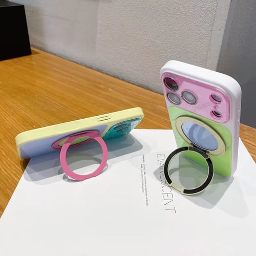 🎨Dopamine Colors Magnetic Case,with 360° Rotating Ring Stand, Wireless Charging Compatible with MagSafe
