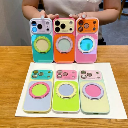 🎨Dopamine Colors Magnetic Case,with 360° Rotating Ring Stand, Wireless Charging Compatible with MagSafe