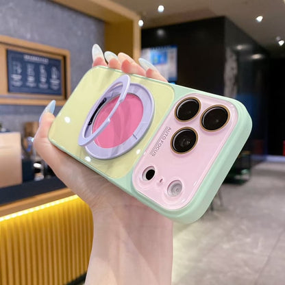 🎨Dopamine Colors Magnetic Case,with 360° Rotating Ring Stand, Wireless Charging Compatible with MagSafe