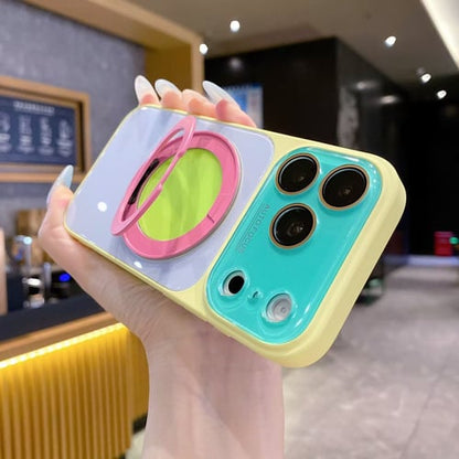 🎨Dopamine Colors Magnetic Case,with 360° Rotating Ring Stand, Wireless Charging Compatible with MagSafe