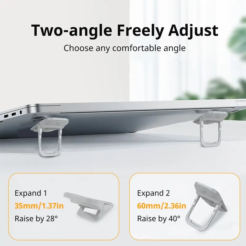 💻 Invisible Adjustable Laptop Stand – Ultra-Slim 2-Piece Set