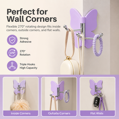 🦋 4-Piece Wall Organizer — More Storage, No Drilling