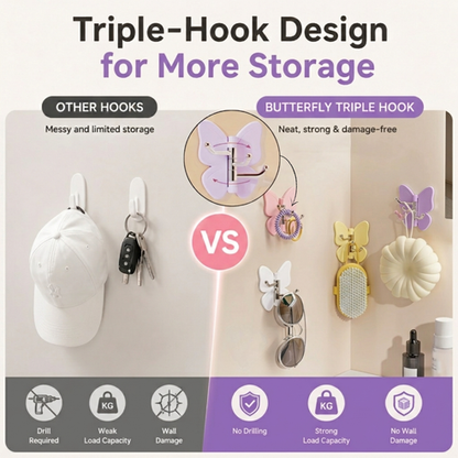 🦋 4-Piece Wall Organizer — More Storage, No Drilling