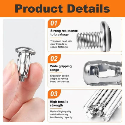 🔩 Expandable Locking Nuts – Strong Threads for Thin Materials