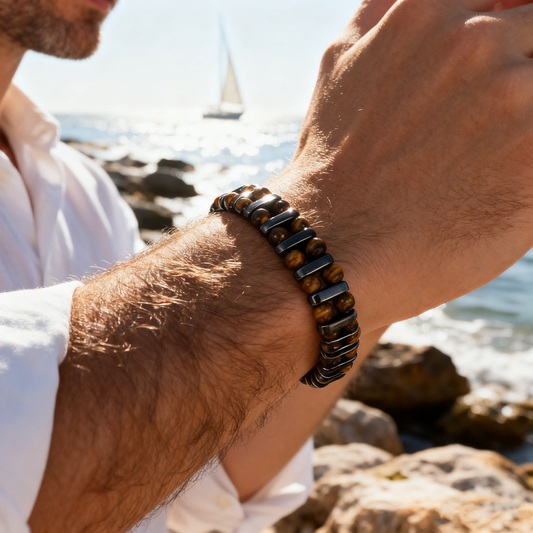 🐅 Natural Tiger’s Eye Bracelet – Rugged Style, Timeless Character