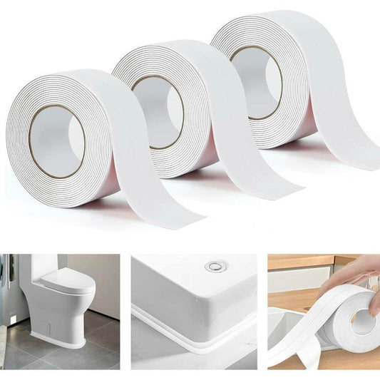 🛁 Self-Adhesive Bath Sealant Strip – Peel, Stick & Seal | 3 Rolls, 3.2m × 38mm