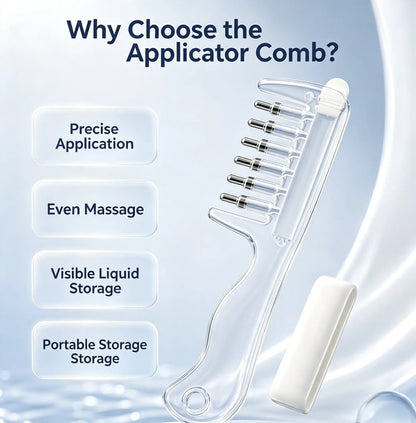💧Refillable Scalp Oil Applicator Comb with 7 Metal Massage Tips