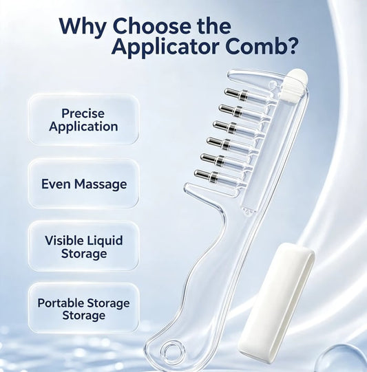💧Refillable Scalp Oil Applicator Comb with 7 Metal Massage Tips