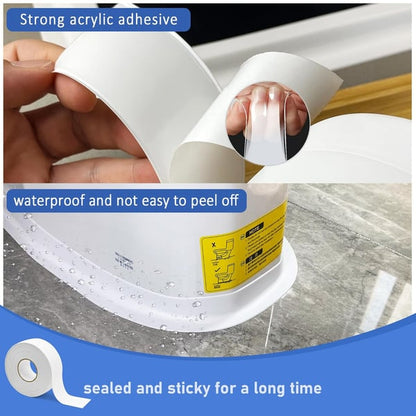 🛁 Self-Adhesive Bath Sealant Strip – Peel, Stick & Seal | 3 Rolls, 3.2m × 38mm