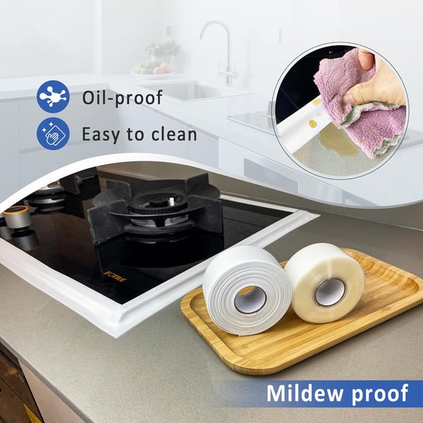 🛁 Self-Adhesive Bath Sealant Strip – Peel, Stick & Seal | 3 Rolls, 3.2m × 38mm