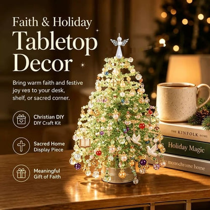 🎄✨ DIY Glass Bead & Faux Pearl Christmas Tree Kit – Create Your Own Sparkling Holiday Decoration