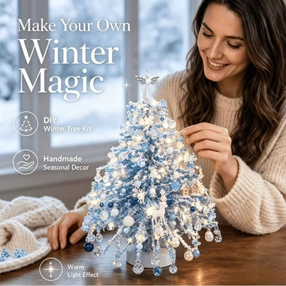 🎄✨ DIY Glass Bead & Faux Pearl Christmas Tree Kit – Create Your Own Sparkling Holiday Decoration