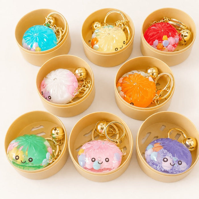 🥟 Super Squishy Dumpling Keychain with Mini Steamer Case